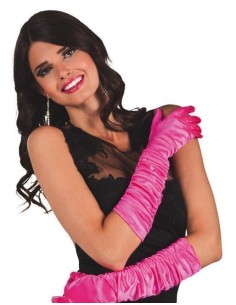 Luvas até o cotovelo Hollywood Hot cor-de-rosa - de alta qualidade, ideal para carnaval, festas temáticas e eventos especiais.